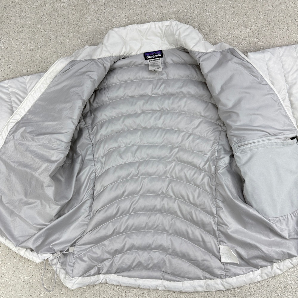 Patagonia Down Sweater Jacket Women M White 84682 Quilted Puffer Full Zip - Picture 4 of 12